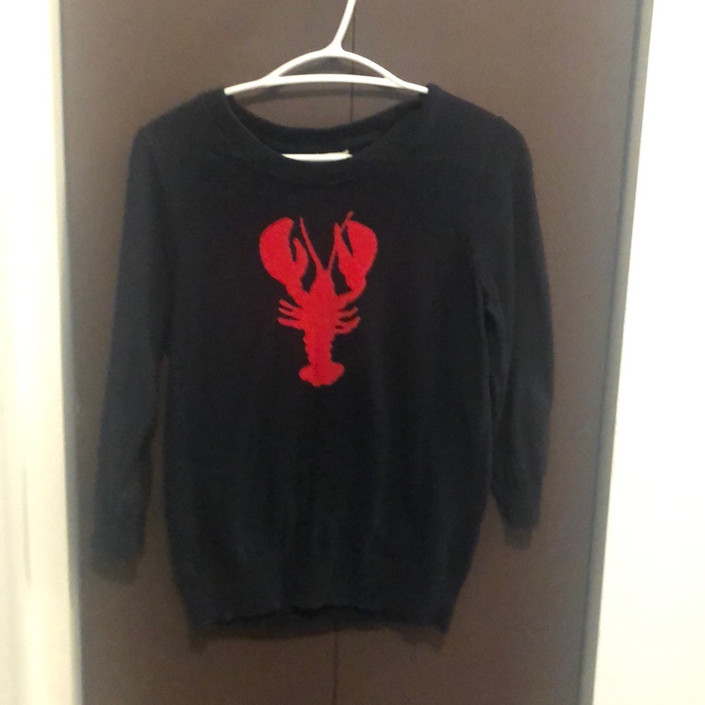 Navy blue red lobster sweater